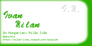 ivan milan business card